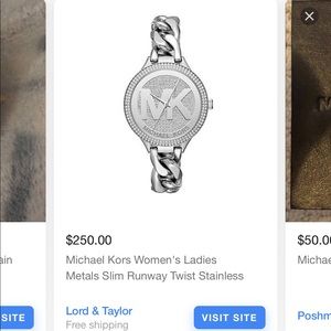 Michael Kors chain link silver watch